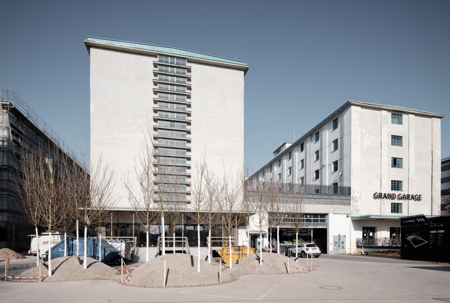 Haus HAVANNA & Haus SMART nach Abriss der nicht denkmalgeschützten Bauteile, davor entstanden 2022 die neuen Bauminseln.